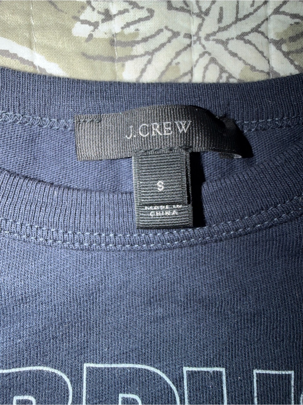 J. Crew Navy Short-Sleeve Graphic Tee with 'Champagne' Sequin Detail - Picture 2 of 4